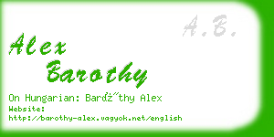 alex barothy business card